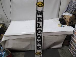 lot 226 image: NEW Logo Brands Officially Licensed HBCU Porch Greeter Sign - Iowa Hawkeyes