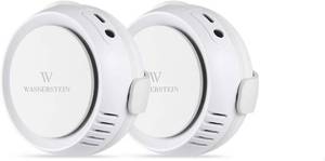 lot 243 image: Wasserstein Smart Water, Temperature & Humidity Sensor - Audio Alarm, Simple Plug & Play (2-Pack)