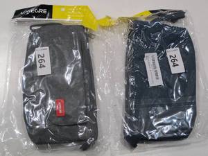 lot 264 image: NEW 2 Pack of AOREGRE Pencil Case Big Capacity PencilPenMakeup Bag  - Gray and Navy Denim