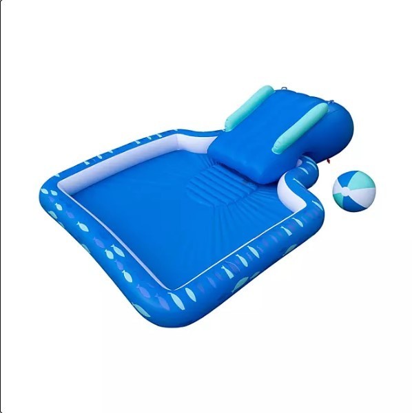 lot 472 image: NEW Members Mark Inflatable Blue Fish Novelty Pool and Slide