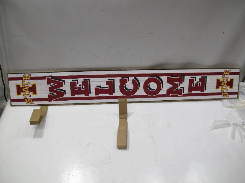 lot 446 image: NEW Logo Brands Officially Licensed HBCU Porch Greeter Sign - Iowa State Cyclones
