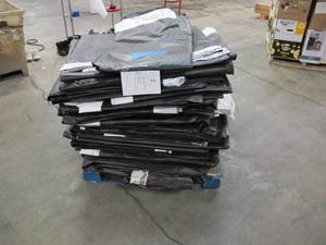 lot 419 image: Pallet of 27 Large Reused Lightweight PE Billboard Tarps
