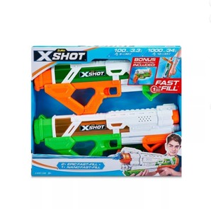 lot 601 image: NEW Zuru X-Shot Waters Epic Fast-Fill x 2 Plus Nano Fast-Fill Pistol (3 Pack)