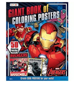 lot 608 image: NEW Marvel Giant Book of Coloring Posters By Bendon Publishing Intl