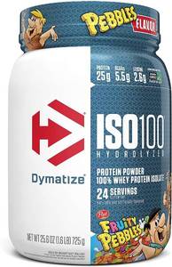 lot 633 image: NEW Dymatize ISO100 Hydrolyzed 100 Whey Protein Isolate Fruity Pebbles (1.6 Lbs.  24 Servings)