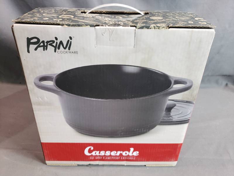 Parini Cookware 2.7 Quart Stackable Sauce Pan with Glass Lid New