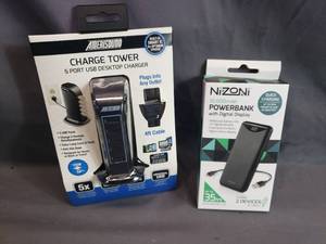 USB Charging Tower and Nizoni 10,000mAh Powerbank
