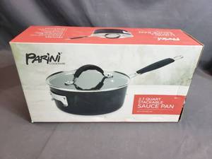 Parini Cookware 2.7 Quart Stackable Sauce Pan with Glass Lid New