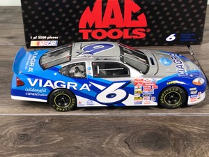 lot 105 image: 2001 Nascar Mac Tools Team Caliber Mark Martin Ford Taurus #6  Viagra 124 scale die cast stock car