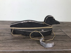 lot 175 image: Vintage wood duck decoy with string and lead weight attached