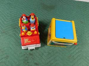 lot 20 image: 987 Mickey Mouse Jack in the box and a Mickey Mouse Fire truck