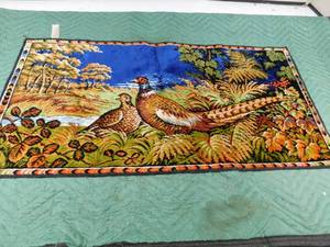 lot 32 image: Vintage tapestry of pheasant