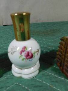 lot 87 image: Vintage perfume bottles,  perfume box. and glass cherries