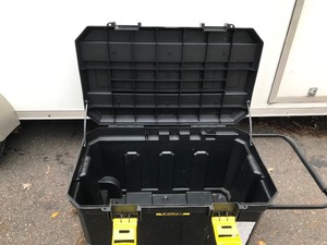 lot 7 image: Stanley Storage  Tool Box with Wheels and Handle for Pulling