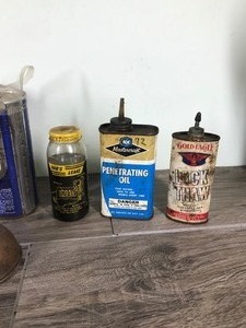 lot 437 image: Vintage Oil  Lubricant Cans