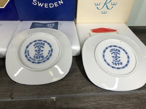 lot 442 image: 4 - Rorstrand Sweden Collectors Plates, Design Gunnar Nylund, Christmas Collectible Limited Edition Series, Cobalt Blue Decor Swedish Motif