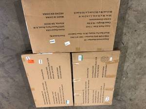 Lot of 3 Husky 2-Pack Steel Shelf Set in Black (36 in. W x 21 in. D) for Ready-to-Assemble 36 in. Garage Gear Cabinet Customer Returns See Pictures