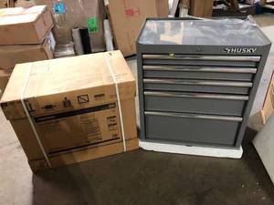 Husky 27 in. 11-Drawer Tool Chest and Cabinet Combo in Glossy Gray  Customer Returns See Pictures