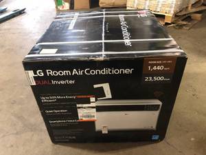 LG 23,500 BTU Dual Inverter Smart Window Air Conditioner Cools 1,440 Sq. Ft. with Remote, Wi-Fi Enabled      Customer Returns See Pictures