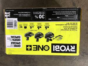 RYOBI ONE 18V Lithium-Ion HIGH PERFORMANCE Starter Kit with 2.0 Ah Battery, 4.0 Ah Battery, 6.0 Ah Battery, Charger, and Bag  Customer Returns See Pictures