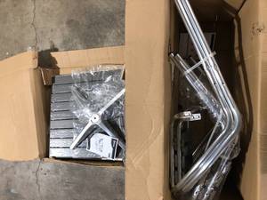 Outsunny Silver 3-Piece Metal Square Outdoor Bistro Set   Customer Returns See Pictures