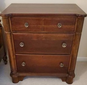 lot 13 image: Matching Set of Nightstands with 3 Drawers Cherry Finish
