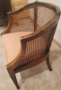 lot 23 image: Vintage Armchair with Caned Back and Sides
