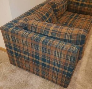 lot 27 image: Plaid Loveseat by Versatility by KayLyn Plaid - 2 Pieces