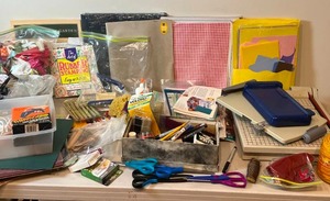 lot 54 image: Lot of Miscellaneous Craft Making Supplies including Industrial PAPER CUTTER