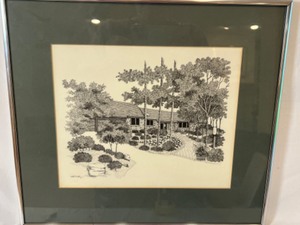 lot 101 image: Vintage Framed Print of Landscape House scenes signed Kathi Kreatz