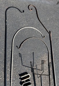 lot 110 image: Lot of SHEPHERDS HOOKS Wrought Iron Deck Hooks Various Sizes