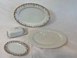 lot 123 image: Large Platter Lot Royal Copenhagen Union T  PILLIVUYT Large Butter Dish With Cover Porcelain Serving Lot