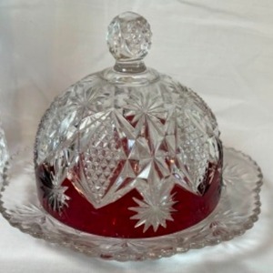 lot 126 image: CUT Ruby Red Crystal Pieces Cut Red to Clear