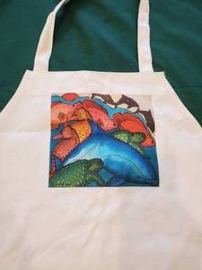 lot 127 image: New Printed Kitchen APRONS Fish Flamingo Themes by CUTE TOWELS Gifts