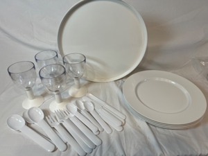 lot 171 image: Vintage BODUM Swiss Plastic Picnic Set & HELLER Serving Tray