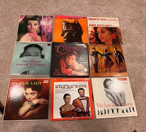 lot 184 image: Lot of Vinyl LPs from Broadway Theater Productions - Madame Butterfly, Carmen, Kiss Me Kate