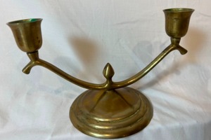 lot 191 image: Lot of Solid Brass Whimsical Candlestick Holders Lot of 4