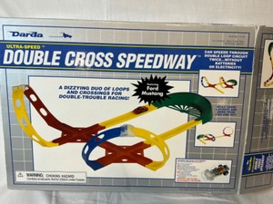 lot 206 image: Vintage DARDA Double Cross Speedway w Mustang Race Car Game in Box