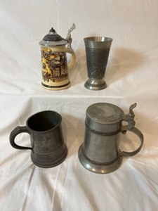 lot 211 image: 4 BEER STEINS Praha James Yates W. Germany German