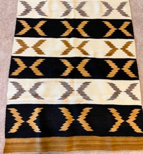 lot 229 image: Navajo American Indian Patterned Woven Rug 58 x 39 Neutral Colors