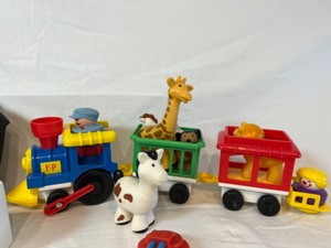 lot 242 image: Vintage Fisher Price Medical Kit & Little People Circus Zoo Train