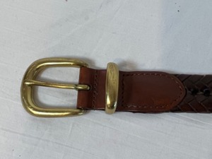 lot 246 image: Mens COACH Braided Leather Belt with Brass Buckle