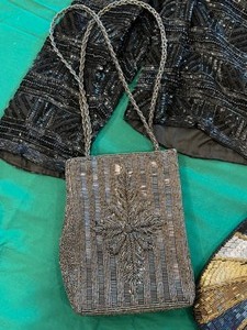 lot 261 image: Lot of Evening BEADED Ladies Jacket & Purses Niteline Ella Roufogali Inga Christopher