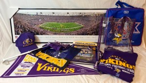 lot 11 image: GO PURPLE PEOPLE EATERS Huge Minnesota Vikings Fan collection