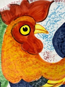 lot 294 image: Vintage BELLINI Rooster Serving Platter Made in Italy
