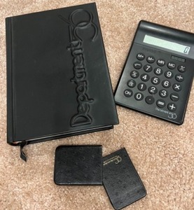 lot 178 image: Lot of DEPARTMENT 56 Insiders Lot of Items Calculator Dictionary Card Holder Company