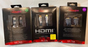 lot 274 image: Lot of 3 HDMI RocketFish Cables New in Boxes