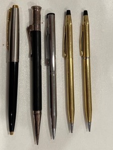 lot 76 image: Vintage PENS Cross 10K Gold Filled, Shaffer, Silver Graf Von Castell & Parker