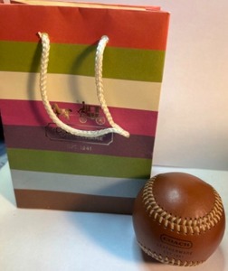 lot 18 image: Rare COACH Leather BASEBALL Collectible w original Bag