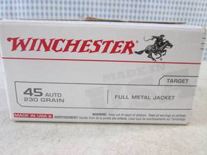 (CNTR) Box 100 Rounds Winchester 45 Auto Full Metal Jacket 230 Grain